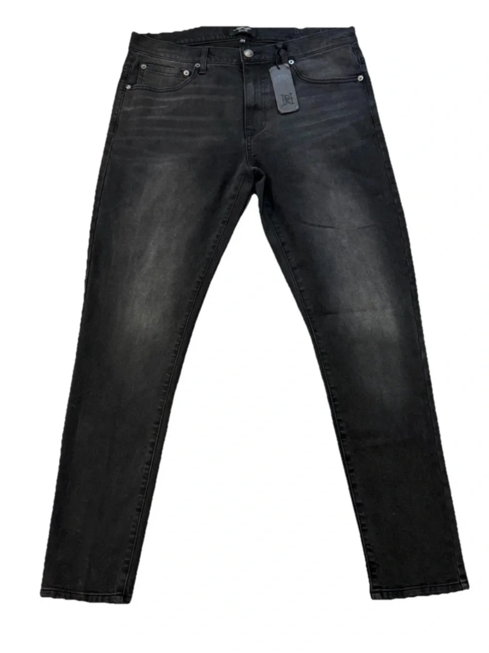 Ed Hardy Black Skinny Jeans with White Script & Skull Accent - Picture 3 of 6